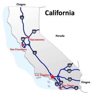 An image of California Road Maps for trucking Companies in Los Angeles, Sacramento, San Francisco, Oakland, San Diego, Ca