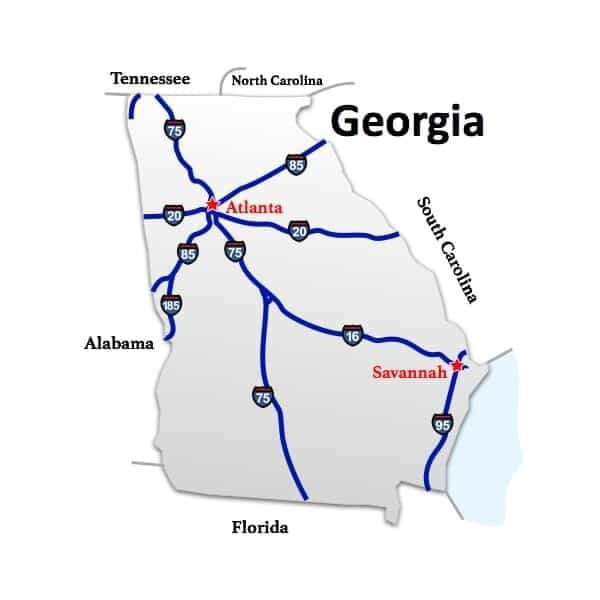 Georgia to California freight shipping in Atlanta, Augusta, Albany, Marietta, Macon, Ga