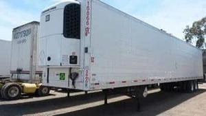 image of a 53' Refrigerated Trucking Trailer. 48' Reefer Hauling Frozen Food