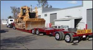 Specialized Trucking Trailer. Specialized Trailer hauling A Bull Dozer