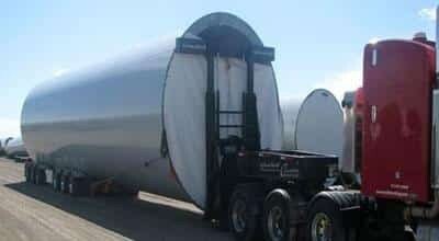Specialized trailers are shown in the image which is used for certain types of freights