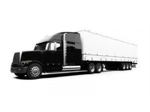 imageof a 53' Dry Van Trucking Trailer. 48' Enclosed Trailer hauling pallets