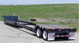 image of a stretch double drop flatbed trailer